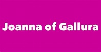 Joanna of Gallura - Spouse, Children, Birthday & More