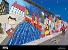Alemania, Berlín: pinturas murales sobre el muro de Berlín en el East ...