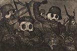 Otto Dix, Stormtroopers Advancing Under Gas | War art, German art, Ww1 art