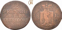 Reuss Lobenstein: 2 Pfennig 1812 Heinrich LIV, 1805-1824: ss-s | MA-Shops