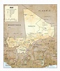 Detailed relief and political map of Mali. Mali detailed relief and ...