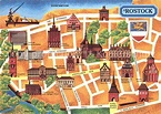 AK / Ansichtskarte Rostock Mecklenburg Vorpommern Stadtplan mit ...