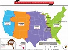 US Time Zone Map highlighting states where it changes from Central to ...