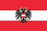 Bandera de Austria con Escudo Actual en Poliéster de Alta Calidad