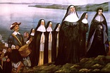 Ursuline nuns arrive in 1639.