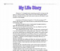 My Life Story. - GCSE English - Marked by Teachers.com