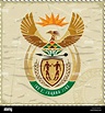 Escudo de armas de Sudáfrica en el viejo sello Imagen Vector de stock ...