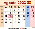 Calendario agosto 2023 en Word, Excel y PDF - Calendarpedia