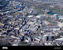 An aerial view of Burnley Town Centre, North West England, UK Stock ...