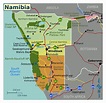 Large regions map of Namibia | Namibia | Africa | Mapsland | Maps of ...