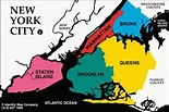 Cinco condados mapa - Mapa de los cinco condados de Nueva York (Nueva ...