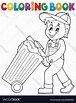 Coloring book garbage collector theme 1 Royalty Free Vector