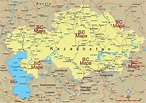 Kazakhstan map - Kazakhstan cities map (Central Asia - Asia)