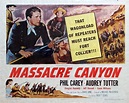 Massacre Canyon, 1954, Phil Carey, Original Half Sheet, (22x