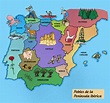 Peoples of the Iberian peninsula Map on Pantone Canvas Gallery