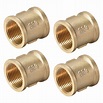 Brass Cast Pipe Fittings Coupling 3/4 x 3/4 G Female Thread Gold Tone 4 ...