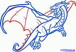 How to Draw a Flying Dragon, Dragon in Flight, Step by Step, Dragons ...