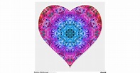 Rainbow Kaleidoscope Heart Sticker | Zazzle