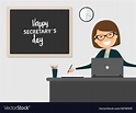 Happy secretarys day celebration female office Vector Image ...