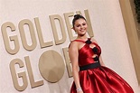 Selena Gomez Wore Rosettes and a High-Low Dress at the 2024 Golden Globes