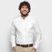 Camisa Tommy Hilfiger M Stretch Manga Longa Masculina - Branco | Netshoes