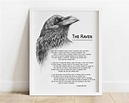PRINTABLE the Raven Poem by Edgar Allan Poe, Raven Wall Art, Nevermore ...