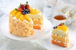 Three Layer Peach Cake (Triple Gradient Peach Cake) - Kuali