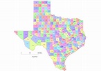 Texas county map, colored. - Your-Vector-Maps.com | County map, Texas ...