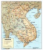 Large detailed political map of Indochina with relief – 1985 | Vidiani ...