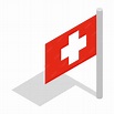 Icono de la bandera de suiza en estilo isométrico 3d sobre un fondo ...