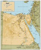 Detailed relief and political map of Egypt. Egypt detailed relief and ...