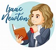 Retrato De Isaac Newton En Estilo De Caricatura Ilustración del Vector ...