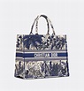 Dior Book Tote Bag In Blue Palm Tree Toile De Jouy Embroidery | The Art ...