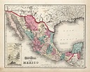 Mapa de México 1873. Vintage restauración hardware home Deco | Etsy
