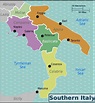 Carte du sud de l'Italie - Carte du sud de l'Italie avec les villes (le ...