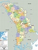Large political and administrative map of Moldova with roads, cities ...