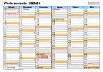 Semesterkalender 2023 24 F 252 R Excel Zum Ausdrucken Riset - Riset