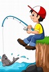 Premium Vector | Cartoon boy fishing