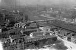 Blick über die Ludwigshafener Stadtmitte mit Viadukt, vor 1937. (mit ...