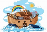 arca de noé com animais na onda de água isolada no fundo branco 2811894 ...