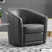 Natuzzi Grey Leather Swivel Accent Chair | Costco UK