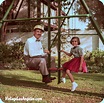 Groucho Marx and daughter, Melinda, in the backyard of their Beverly ...