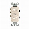 Leviton 15 Amp 3-Way Combination Double Switch, Light Almond-R66-05241 ...