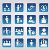 Set Of Square Blue Human Resource Icons 1220549 Vector Art at Vecteezy