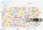 Pennsylvania Administrative Und Politische Karte Stock Vektor Art und ...