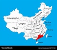 Guangdong province map china map Royalty Free Vector Image