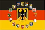 Fahne Deutschland Adler mit 16 Bundesländer Wappen 150 x 250 cm