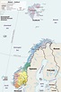 Grande detallado mapa político y administrativo de Noruega con ...