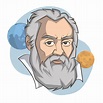 Portrait De Bande Dessinée De Galileo Galilei Grand Astronome Scientifique | Vecteur Premium