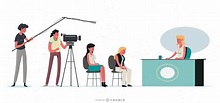 Conjunto De Ilustración De Personajes De Televisión En Vivo - Descargar ...